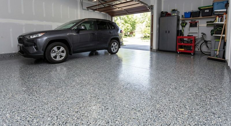 Speckled Garage Floor Painting in Winston Salem, NC