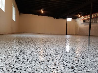 Speckled Garage Floor Painting in Greenville, SC