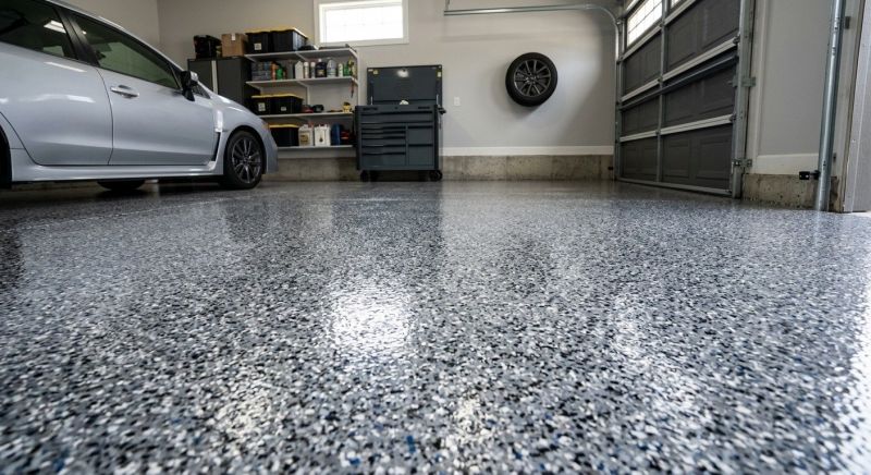 Speckled Garage Floor Painting in Greensboro, NC
