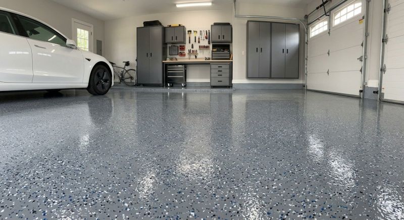 Speckled Garage Floor Painting in Columbia, SC