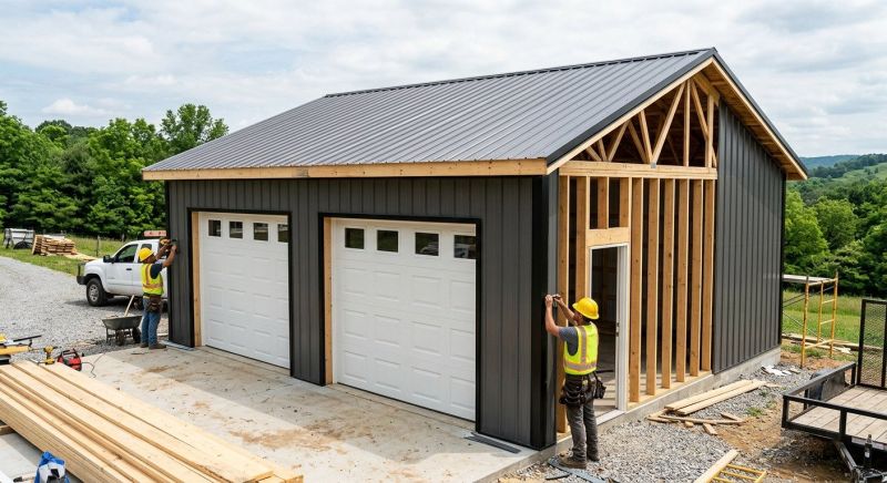 Two Story Garage Construction in Bonita Springs, FL