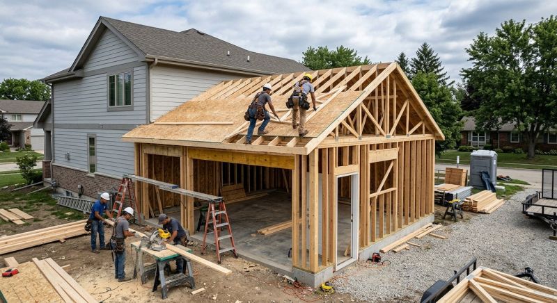 Two Story Garage Construction in Bonita Springs, FL